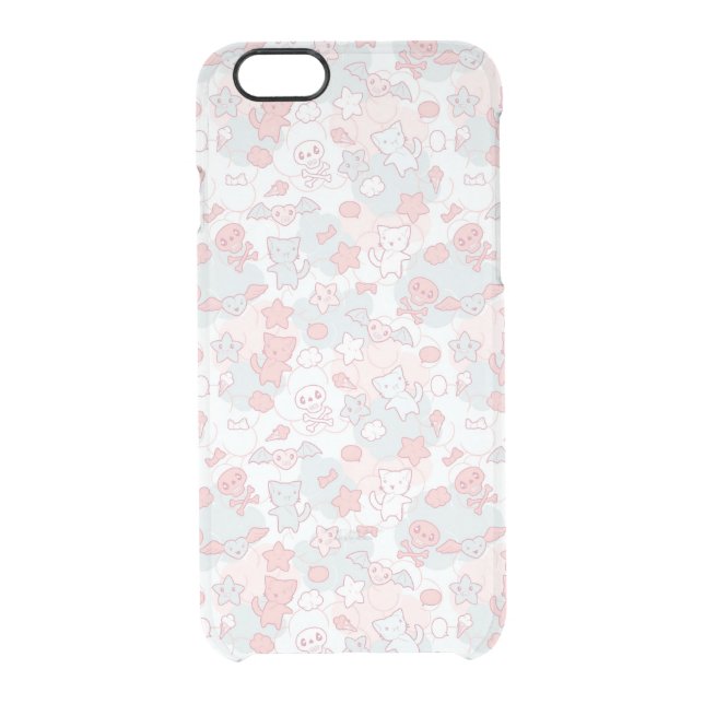 kawaii pattern with doodle uncommon iPhone case (Back)