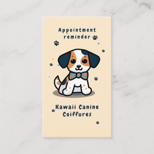 Kawaii Paws Chibi dog grooming  Appointment Card