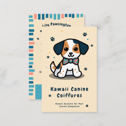 Kawaii Paws Delight dog grooming Business Card