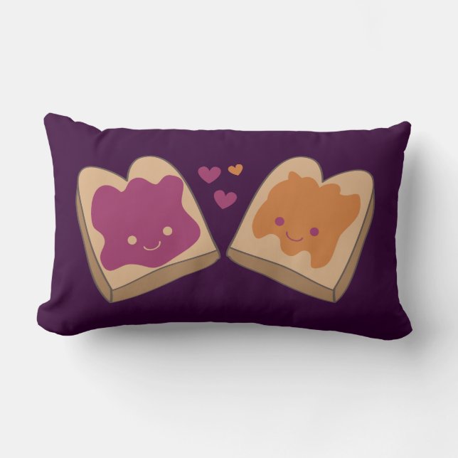 Kawaii PB&J American Mojo Throw Pillow (Front)