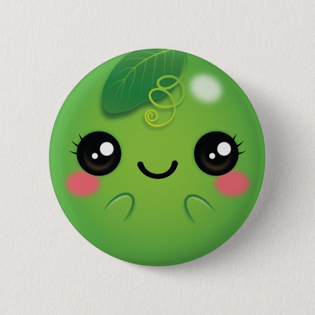 Kawaii Pea Button (Front)
