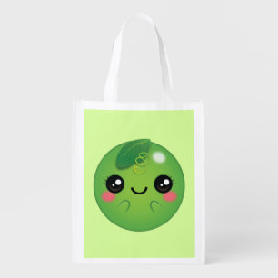 Kawaii Pea Grocery Bag