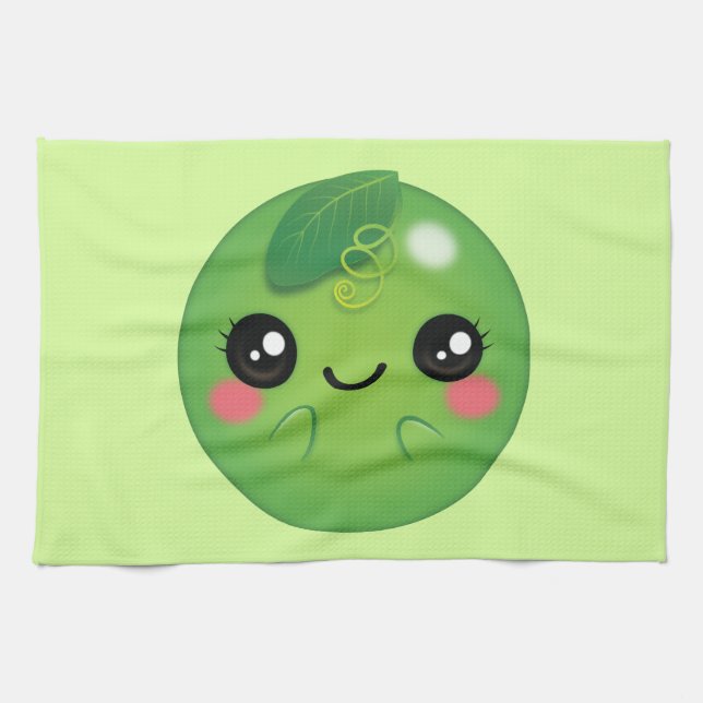 Kawaii Pea Kitchen Towel (Horizontal)