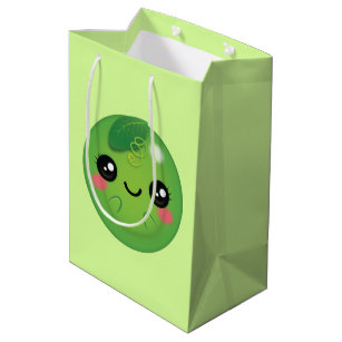 Peas Gift Bags Zazzle Kawaii Pea Medium Gift Bag