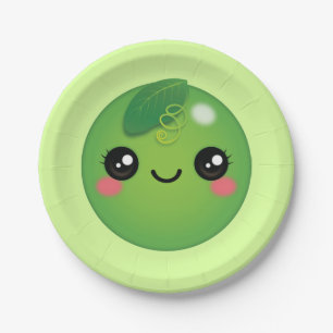 Kawaii Pea Paper Plate