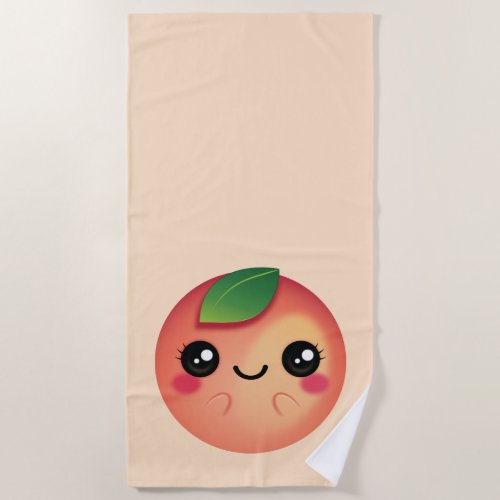 Kawaii Peach Beach Towel