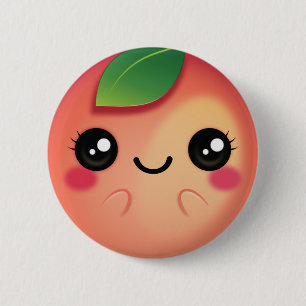 Kawaii Peach Button