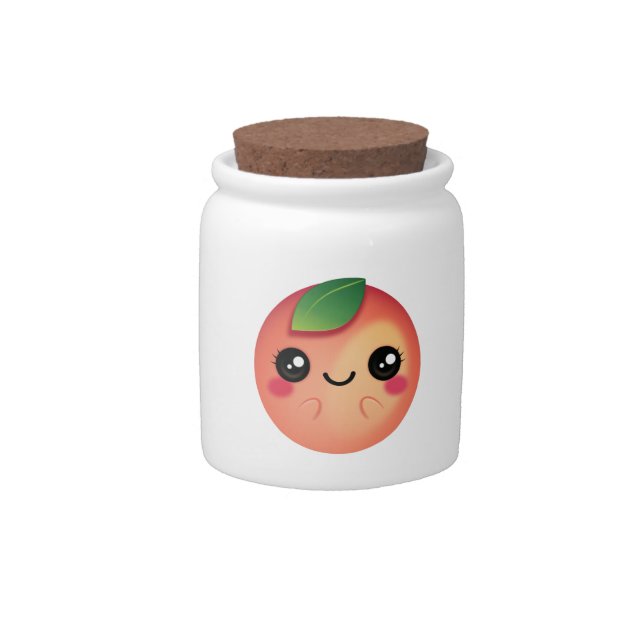 Kawaii Peach Candy Jar (Front)