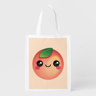 Kawaii Peach Grocery Bag