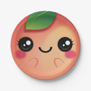 Kawaii Peach Paper Plates
