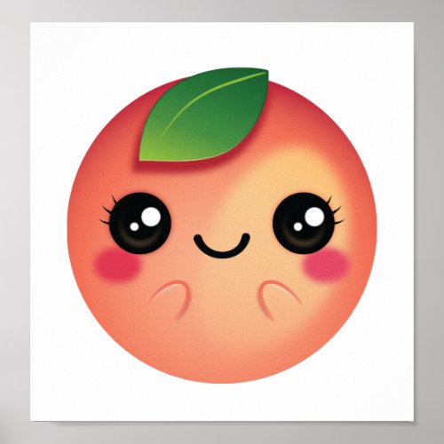 Kawaii Peach Poster