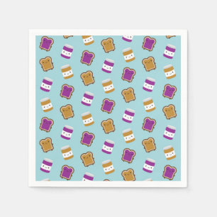 Kawaii Peanut Butter & Jelly Sandwich Couple Napkins