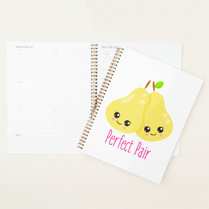 Kawaii Pear Couple Perfect Pair Funny Pun Planner