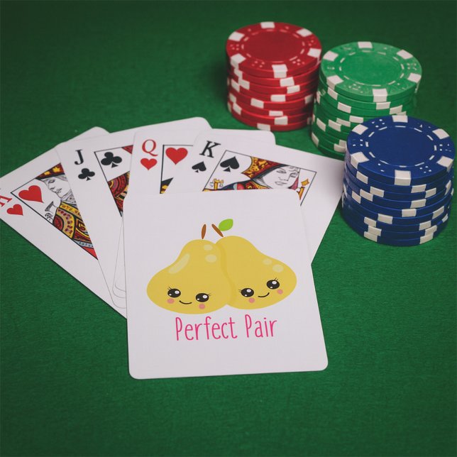 Kawaii Pear Couple Perfect Pair Funny Pun Poker Cards (Creator Uploaded)