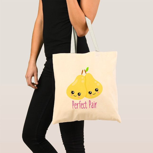 Kawaii Pear Couple Perfect Pair Funny Pun Tote Bag (Creator Uploaded)