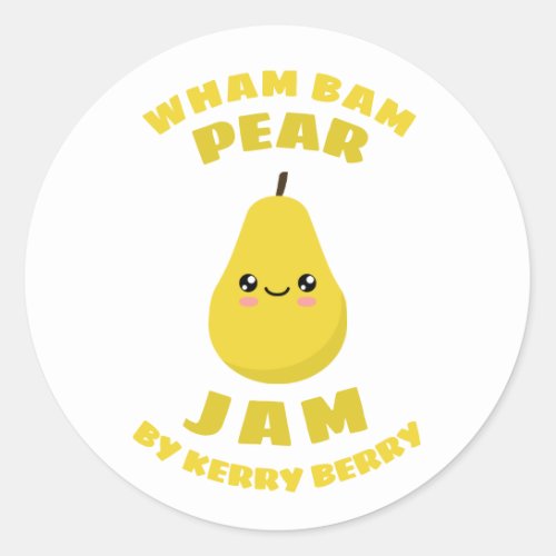 Kawaii Pear Jam Classic Round Sticker