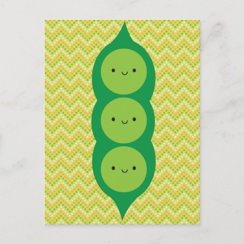 Kawaii Peas in a Pod Postcard