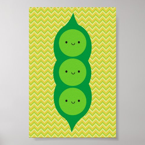 Kawaii Peas in a Pod Poster