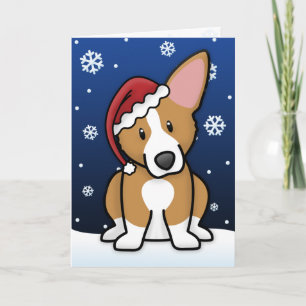 Kawaii Pembroke Welsh Corgi Christmas Card