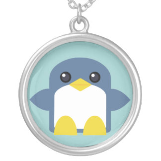 Kawaii Penguin Boy Sterling Silver Necklace