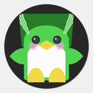 Kawaii Penguin Bride Of Frankenstein Classic Round Sticker