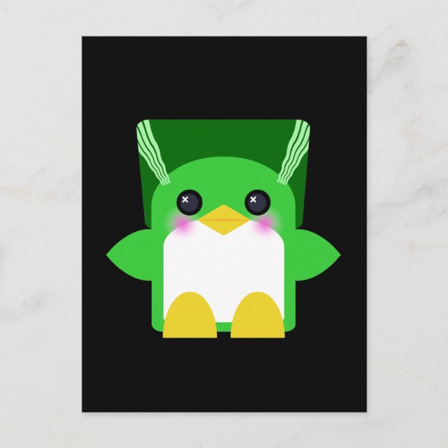 Kawaii Penguin Bride Of Frankenstein Postcard (Front)