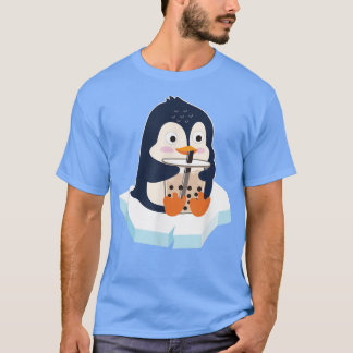 Kawaii Penguin Bubble Tea Boba Tea Cute Penguin  T-Shirt