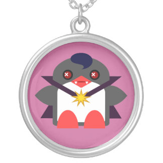 Kawaii Penguin Dracula Sterling Silver Necklace
