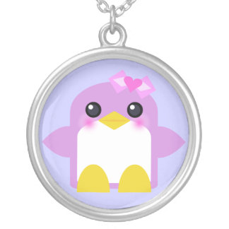 Kawaii Penguin Girl Sterling Silver Necklace