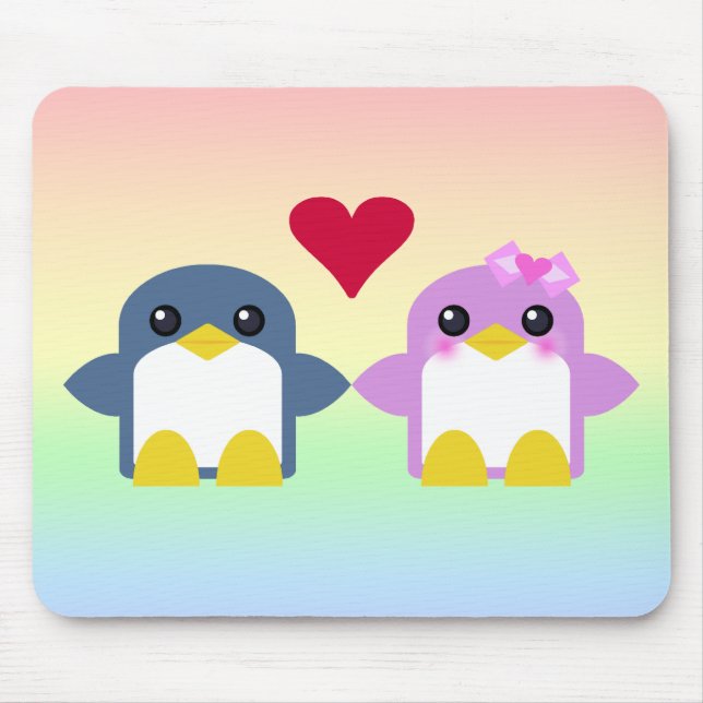 kawaii penguin love sweety tweety mouse pad (Front)