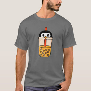 Kawaii Penguin Loves Bubble Tea Funny Boba's T-Shirt