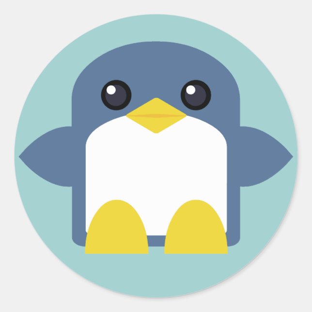 kawaii penguin sweety tweety classic round sticker (Front)