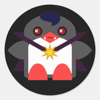 Kawaii Penguin Vampire Classic Round Sticker