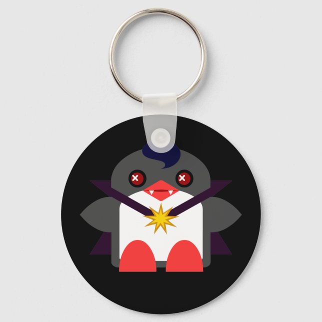 Kawaii Penguin Vampire Keychain (Front)