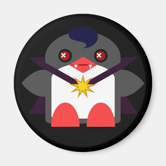 Kawaii Penguin Vampire Magnet (Front)