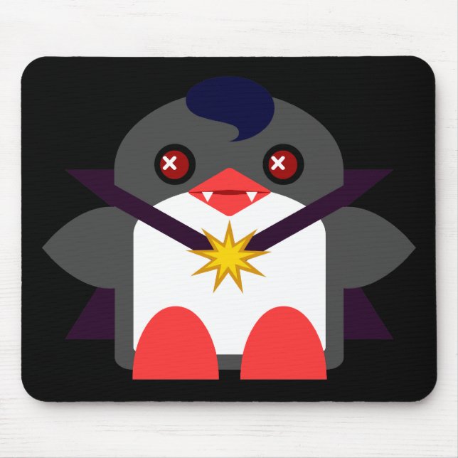 Kawaii Penguin Vampire Mouse Pad (Front)