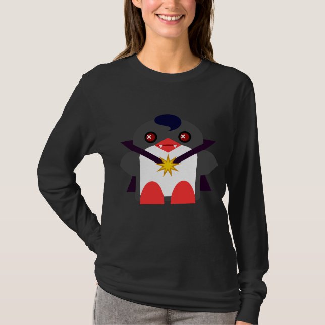 Kawaii Penguin Vampire T-Shirt (Front)