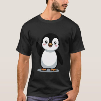 Kawaii Penguin Waving Animal Lover Penguins T-Shirt