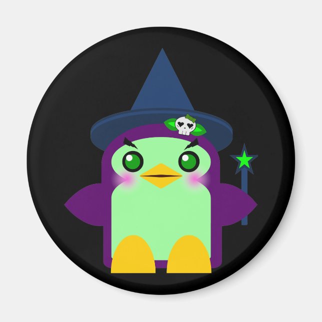 Kawaii Penguin Witch Magnet (Front)