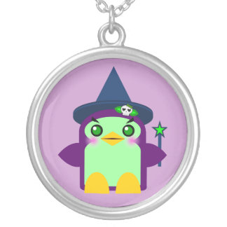 Kawaii Penguin Witch Sterling Silver Necklace