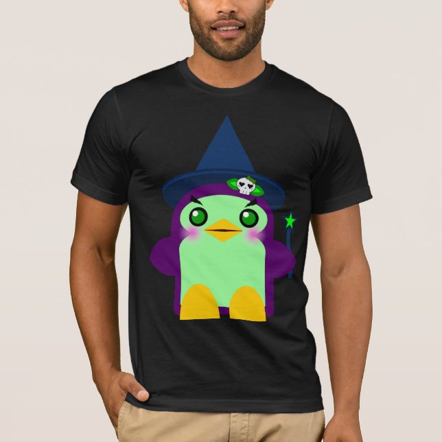 Kawaii Penguin Witch T-Shirt (Front)