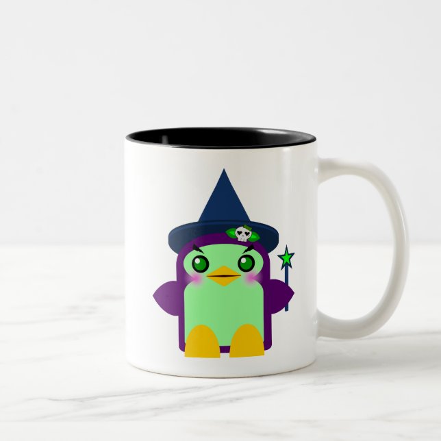 Kawaii Penguin Witch Two-Tone Coffee Mug (Right)