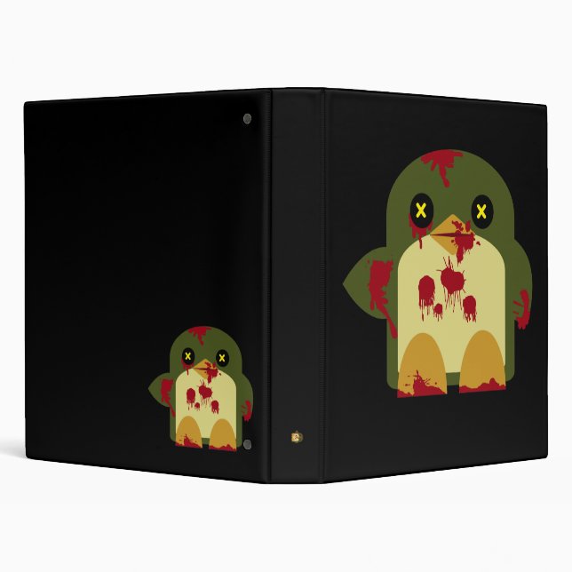 Kawaii Penguin Zombie Gruesome Horror Binder (Background)