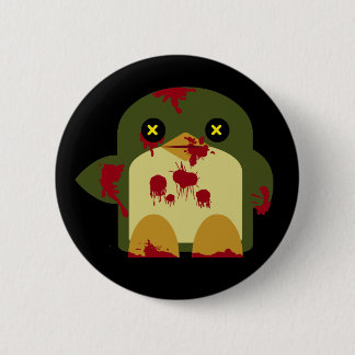 Kawaii Penguin Zombie Gruesome Horror Button