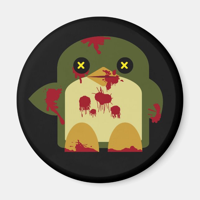 Kawaii Penguin Zombie Gruesome Horror Magnet (Front)
