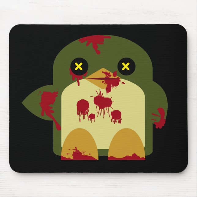Kawaii Penguin Zombie Gruesome Horror Mouse Pad (Front)