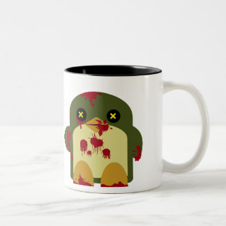 Kawaii Penguin Zombie Gruesome Horror Two-Tone Coffee Mug