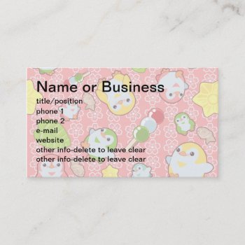 Kawaii Penguins And Wagashi Business Card by CreativeClutter at Zazzle