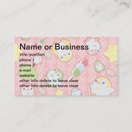 Kawaii Penguins And Wagashi Business Card