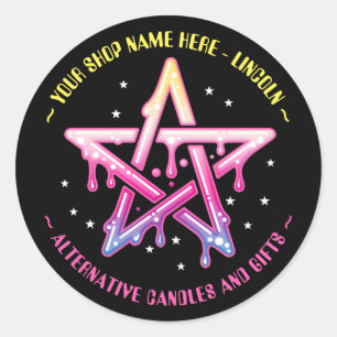 Kawaii Pentagram Witchcraft Gothic Classic Round  Classic Round Sticker